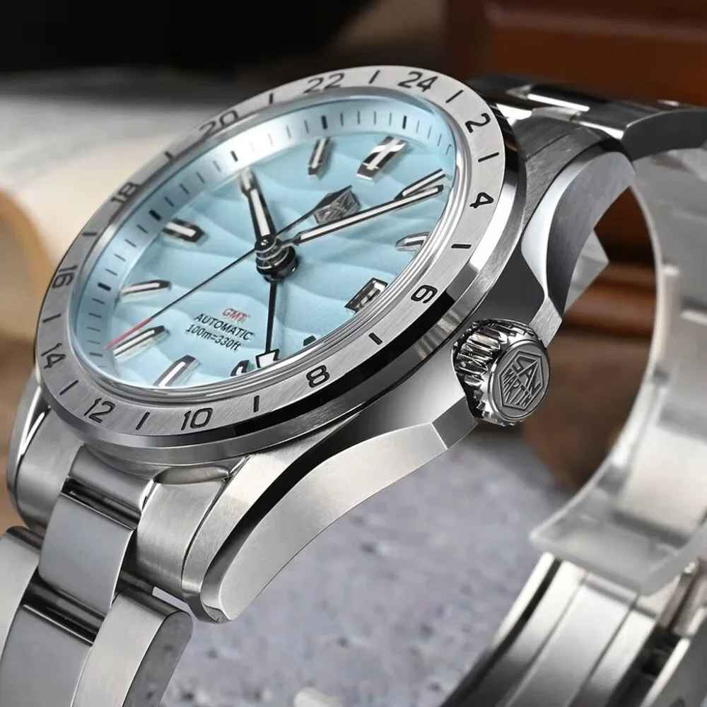 San Martin New 39mm Luxury Men’s Business Dress GMT Watch - Picture 2 of 9